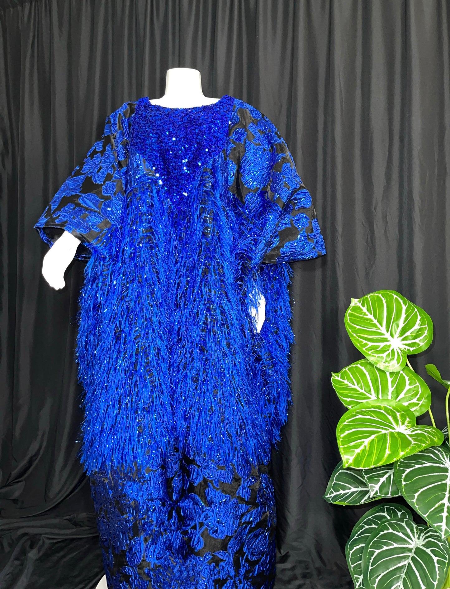 Luxe Fluff Royalty Boubou kaftan - Royal Blue