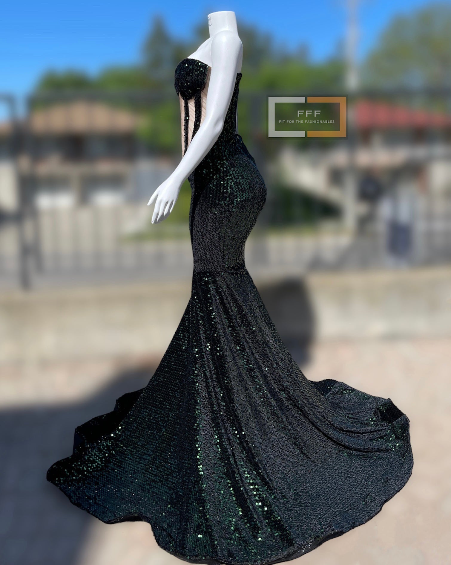 Corset Bodice Sequin Prom Dress FIT FOR THE FASHIONABLES Corset Bodice Sequin Prom Dress FIT FOR THE FASHIONABLES